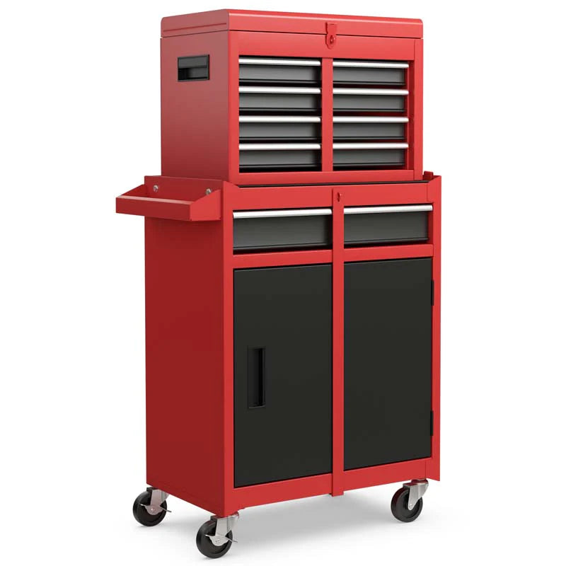 2-in-1 Rolling Tool Chest, 5-Drawer Tool Storage Cabinet with Wheels, Adjustable Shelf - Product image 45