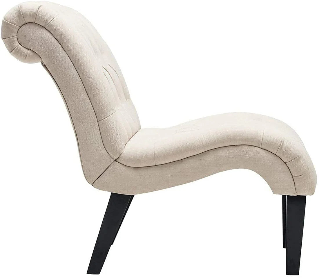Andeworld Upholstered Accent Chair for Bedroom Living Room Chairs Lounge Chair with Wood Legs Cream Fabric - Product image 5