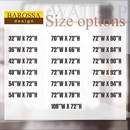 Barossa Design Waterproof Fabric Shower Curtain or Liner Microfiber - Soft Cloth & Hotel Quality - Product image 1