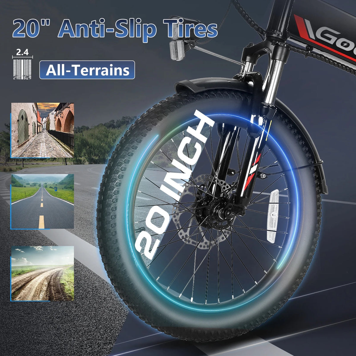 Gocio Foldable Electric Bike for Adults, Peak 750W Electric Mountain Bicycles - Product image 15