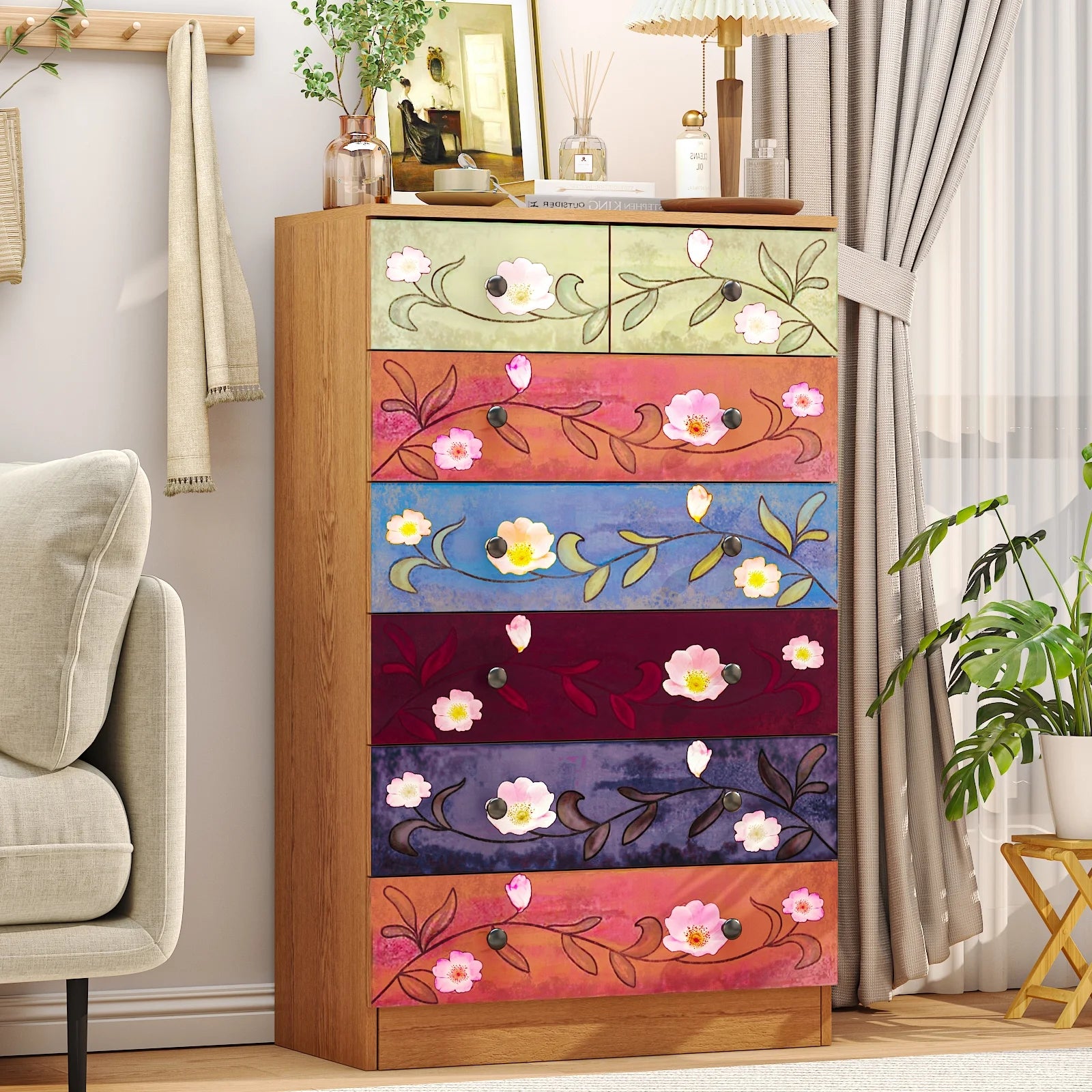 Ktaxon Wood 6 - Drawer Dresser Organizer for Bedroom Storage Tower for Entryway Hallway Closet - Product image 10