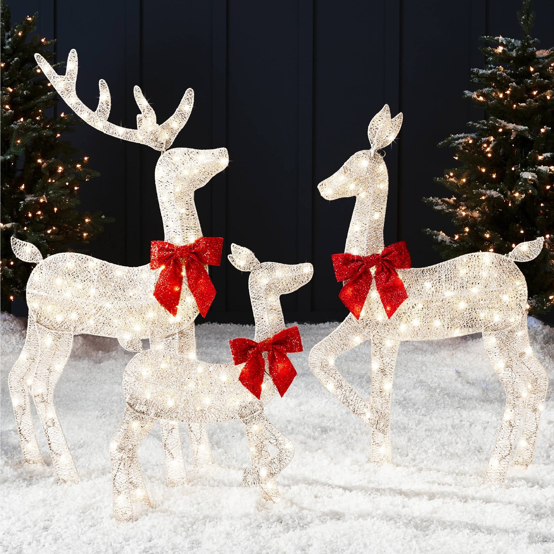 Best Choice Products 4ft 3-Piece Lighted 2D Christmas Deer Set Outdoor Yard Decoration w/ 175 LED Lights - Product image 1