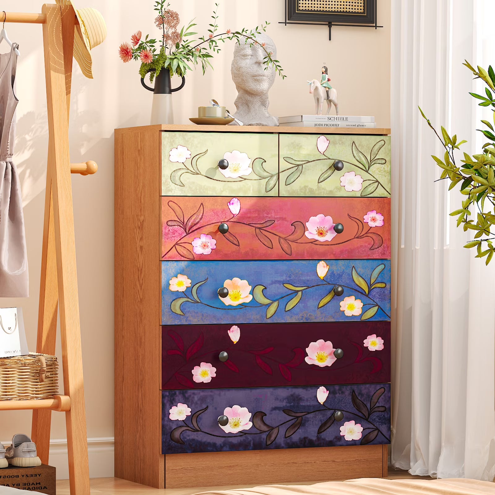 Ktaxon Wood 6 - Drawer Dresser Organizer for Bedroom Storage Tower for Entryway Hallway Closet - Product image 1