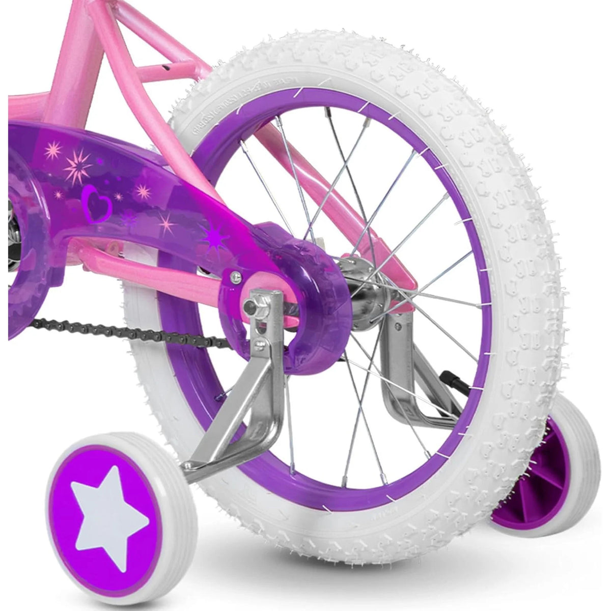 Hykolity 14" Girls Bikes with Basket, Doll Seat, Removable Training Wheel, Adjustable Sanddle - Product image 5
