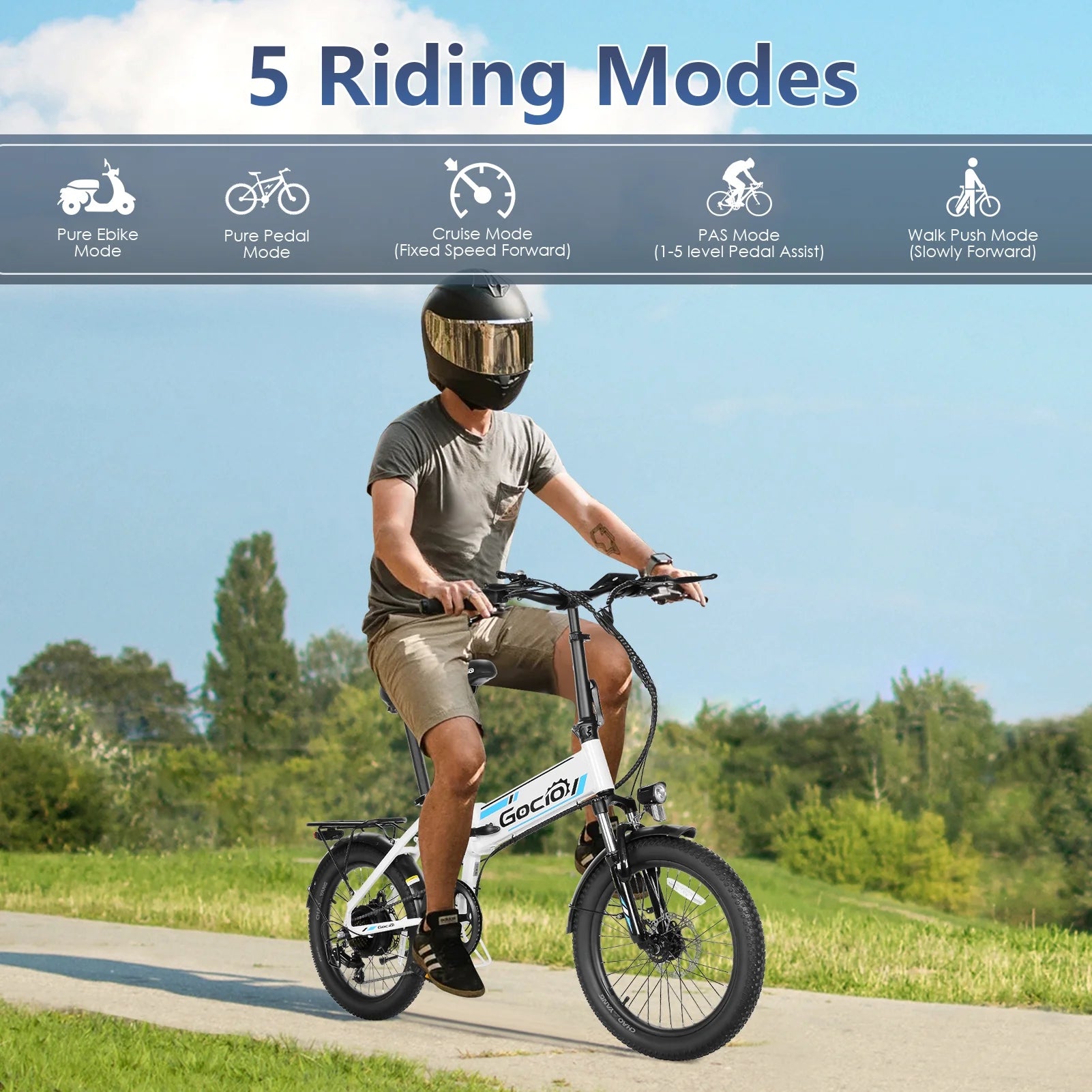 Gocio Foldable Electric Bike for Adults, Peak 750W Electric Mountain Bicycles - Product image 7