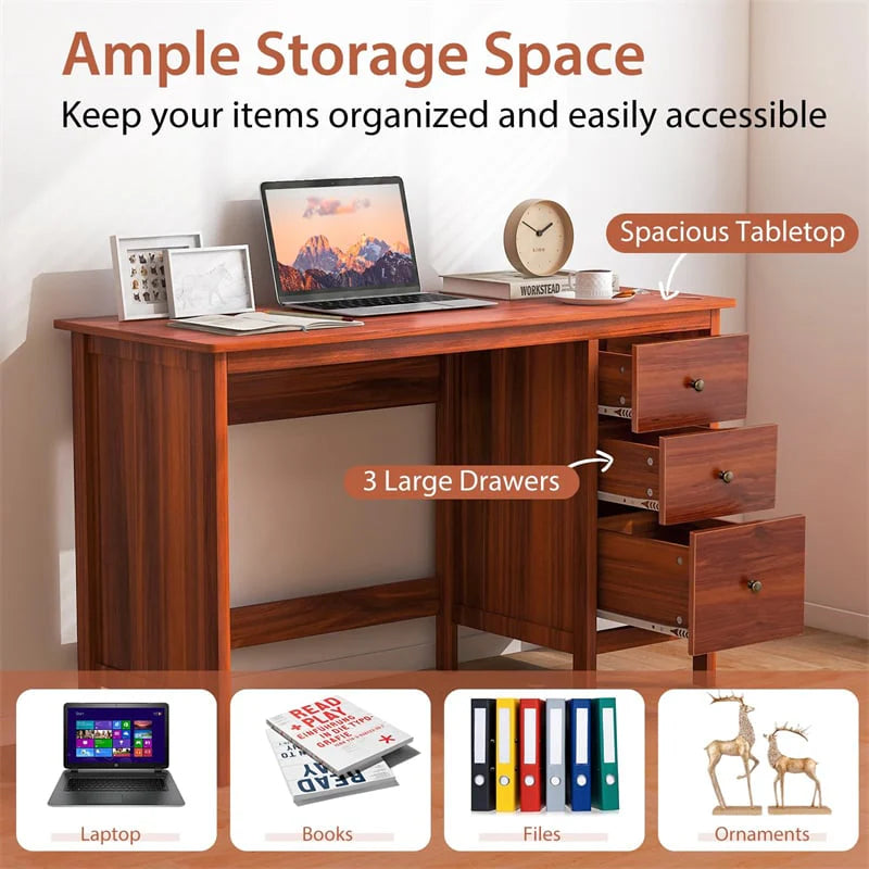 Computer Desk with 3 Storage Drawers, 48" Modern Home Office Desk with Spacious Desktop - Product image 26