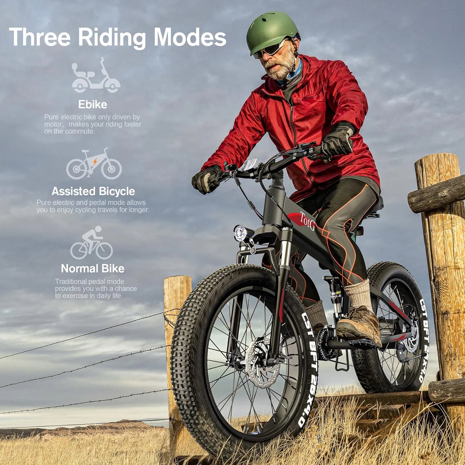 Totguard 26"x4" Electric Bike, Fat Tire 500W Ebike, Foldable Electric Bicycles E Bikes for Adults Electric - Product image 46