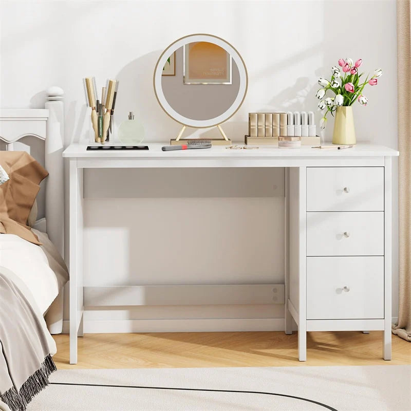 Computer Desk with 3 Storage Drawers, 48" Modern Home Office Desk with Spacious Desktop - Product image 3
