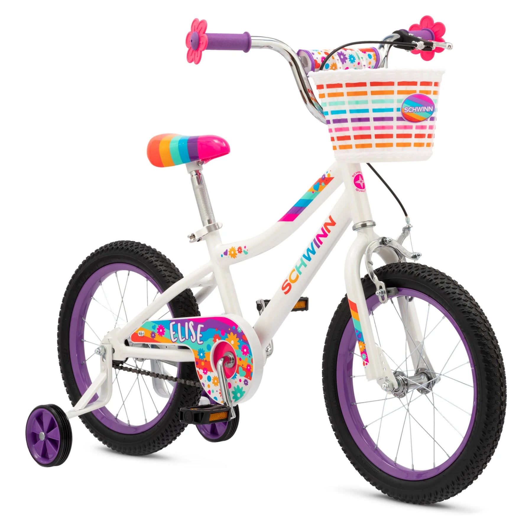Schwinn Elise Kids Bike with Training Wheels, 16 in Wheels, Ages 3 - 7, White - Product image 2