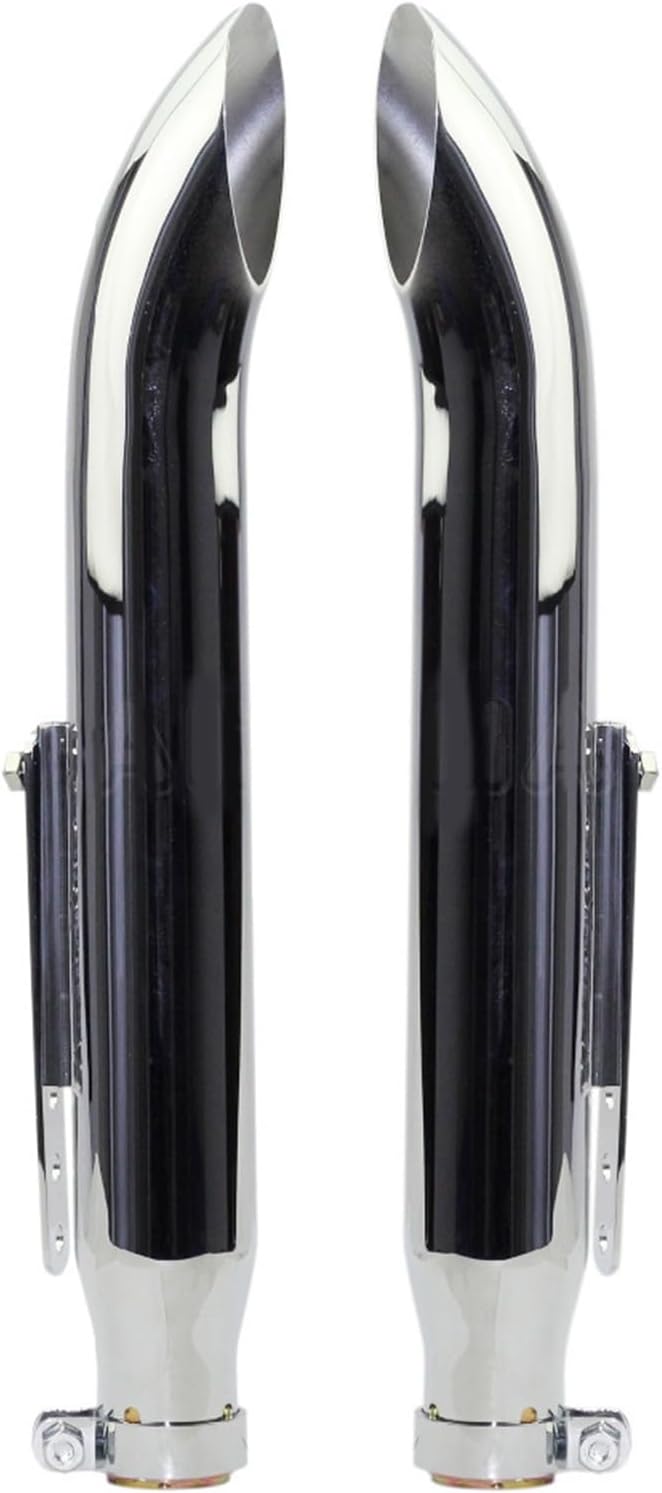 ZIAYI 1 Pair Motorcycle Exhaust Muffler Pipe For Harley For Suzuki VL 125 800 1500 Intruder Bobber Chrome Tapered Turn Iron Muffler (Color : Chrome)