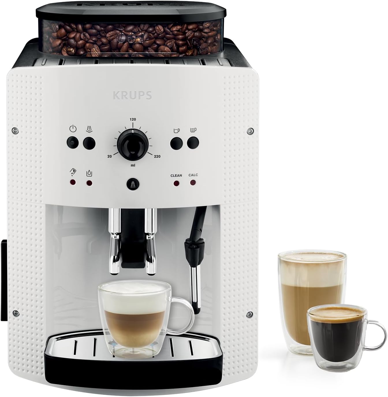 Bean coffee machine, 1.7 L, 2 cups simultaneously, Automatic cleaning, Steam nozzle for Cappuccino, Espresso coffee maker, Essential black YY8125FD, Black -
