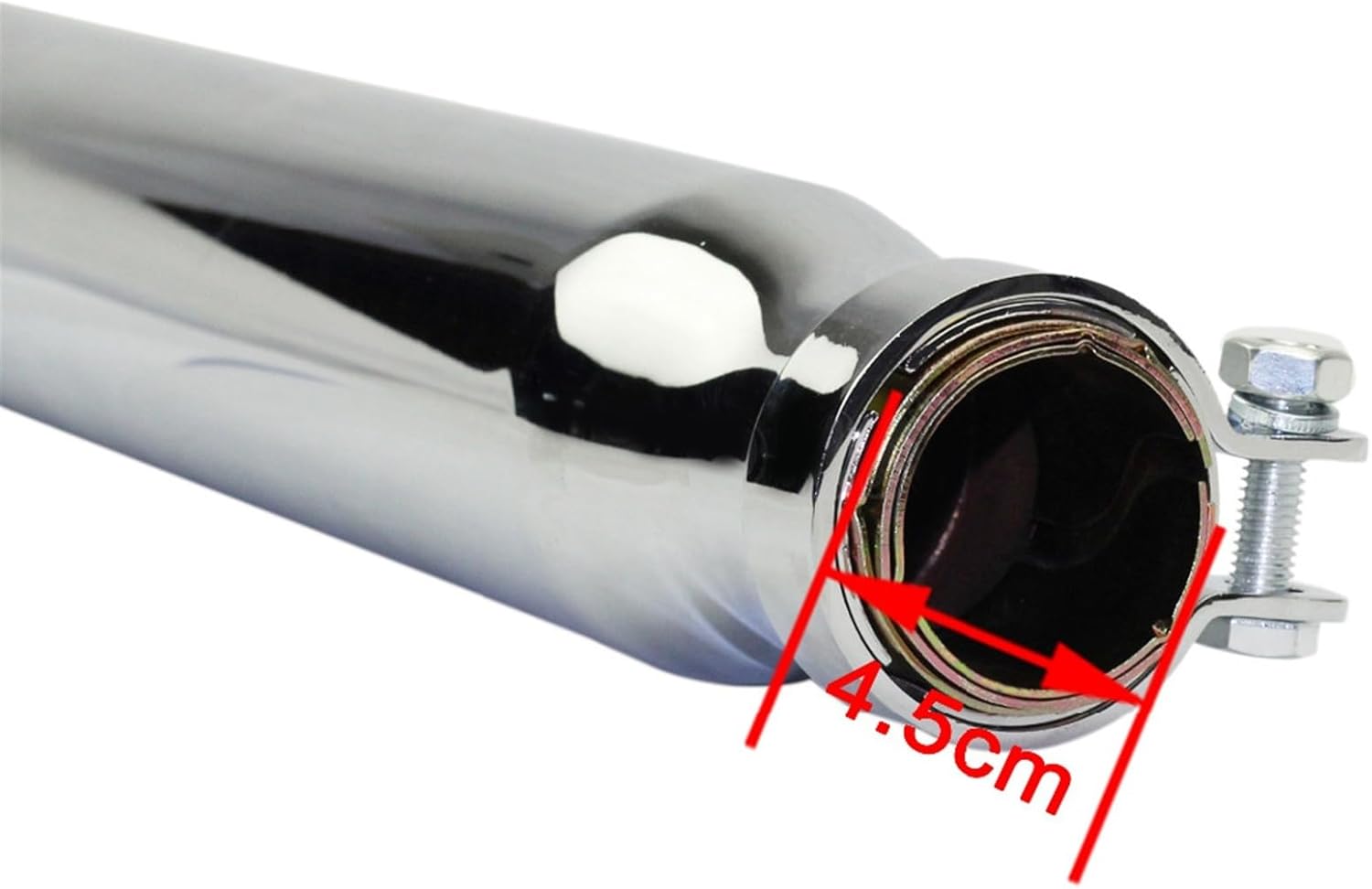 ZIAYI 1 Pair Motorcycle Exhaust Muffler Pipe For Harley For Suzuki VL 125 800 1500 Intruder Bobber Chrome Tapered Turn Iron Muffler (Color : Chrome)