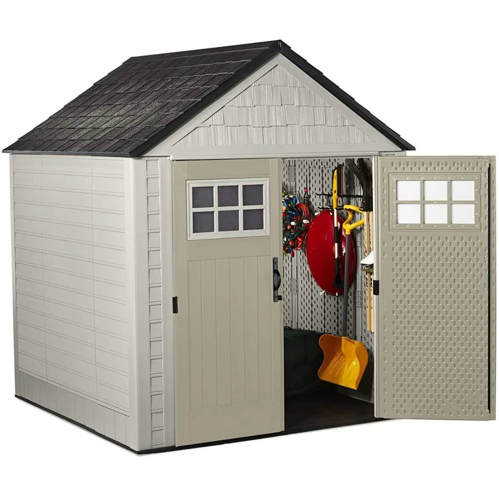 Rubbermaid 77 Ft Durable Weather Resistant Resin Outdoor Garden Storage Shed with Windows and Utility - Product image 5