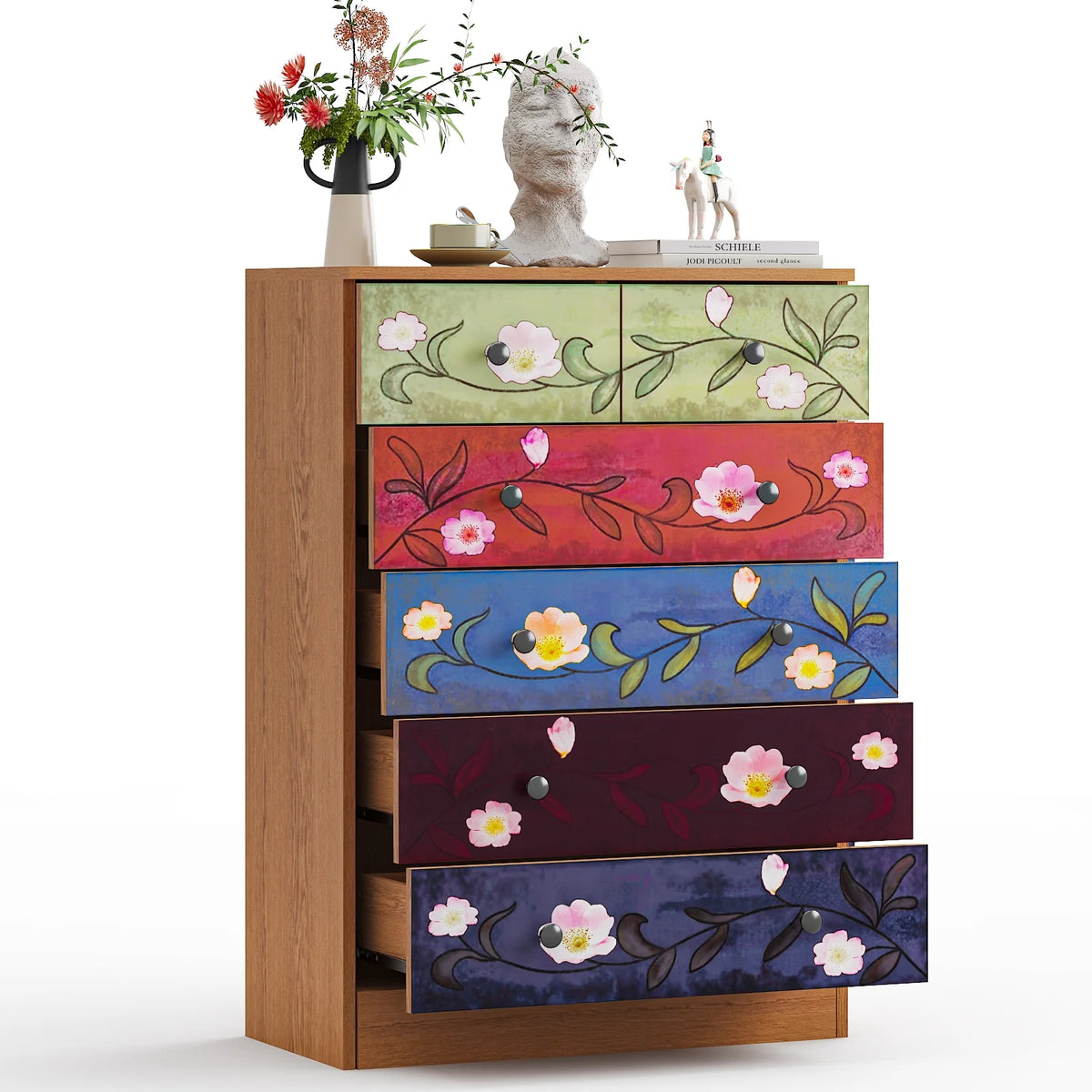 Ktaxon Wood 6 - Drawer Dresser Organizer for Bedroom Storage Tower for Entryway Hallway Closet - Product image 9