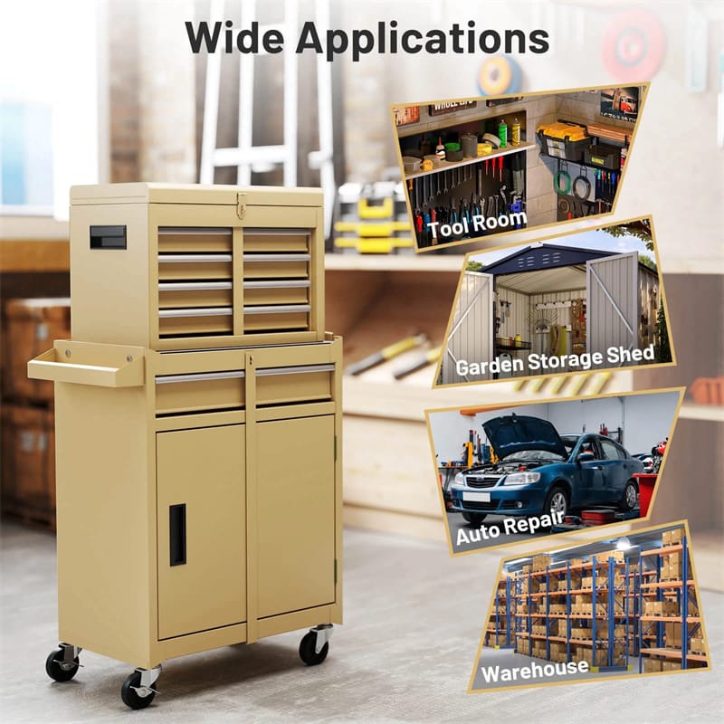 2-in-1 Rolling Tool Chest, 5-Drawer Tool Storage Cabinet with Wheels, Adjustable Shelf - Product image 83