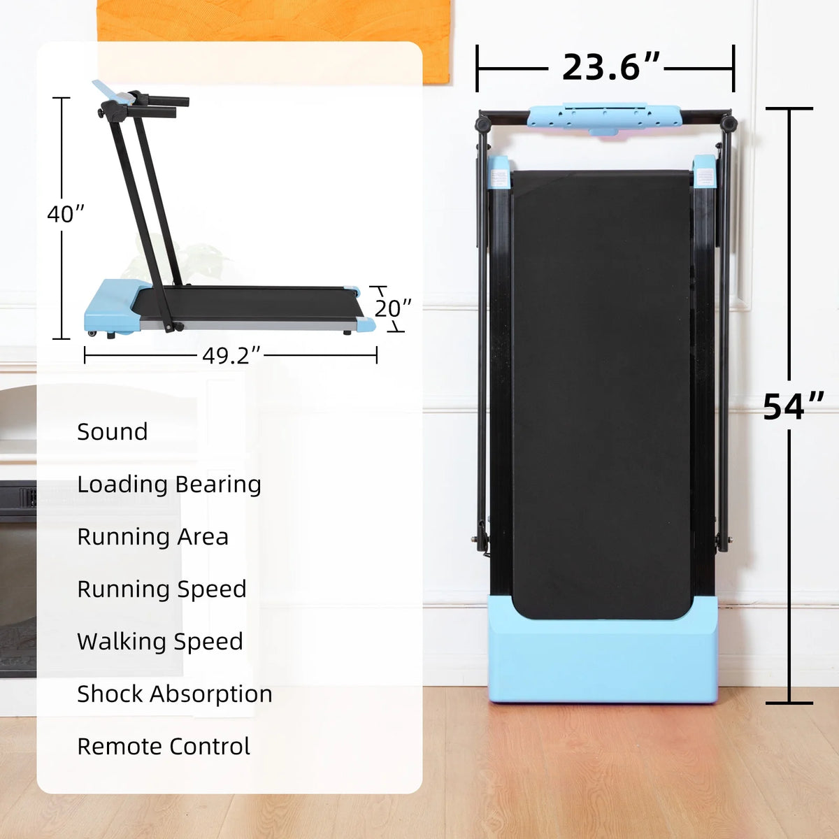 Ambifirner Portable Folding Treadmill, 3.0 HP Foldable Compact Treadmill for Home Office with 300 lb - Product image 19
