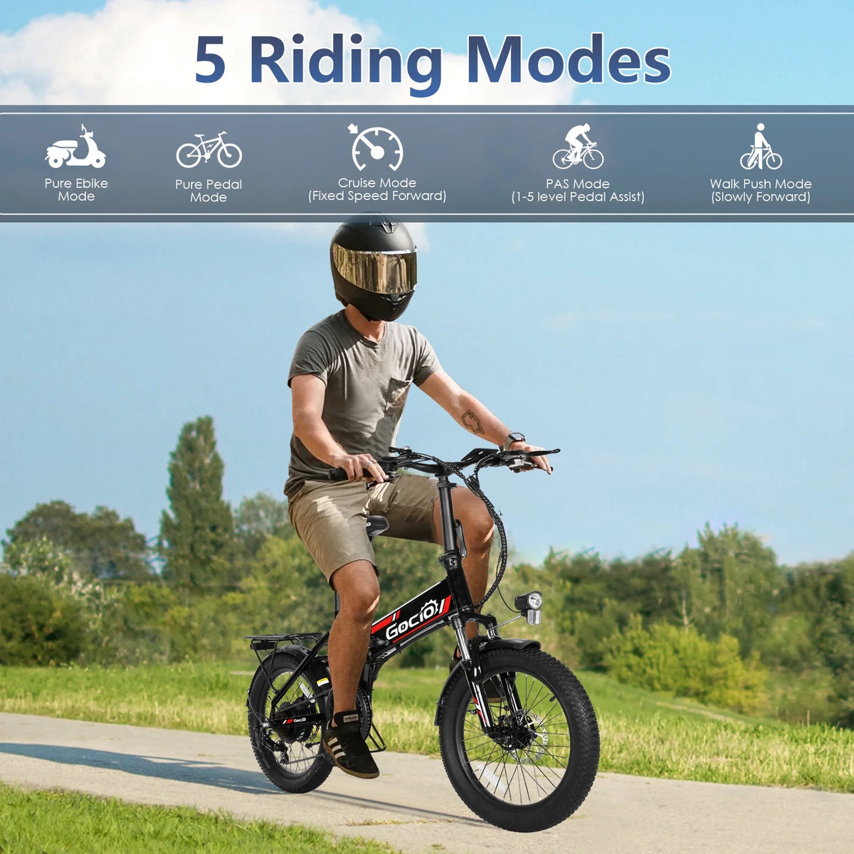 Gocio Foldable Electric Bike for Adults, Peak 750W Electric Mountain Bicycles - Product image 16