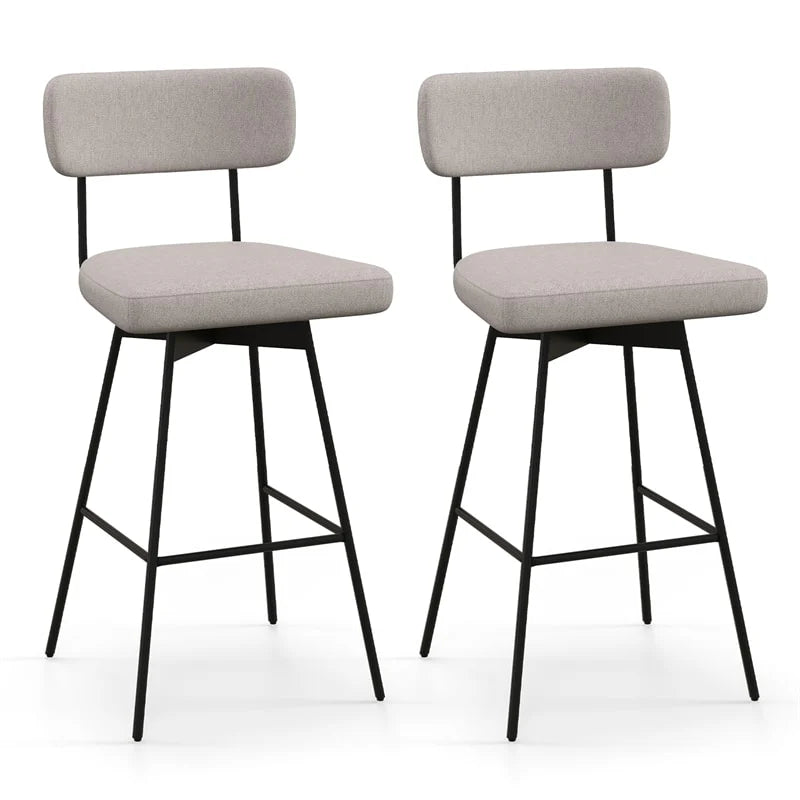 Swivel Bar Stools Set of 2, 29" Upholstered Bar Height Chairs with Back - Product image 2