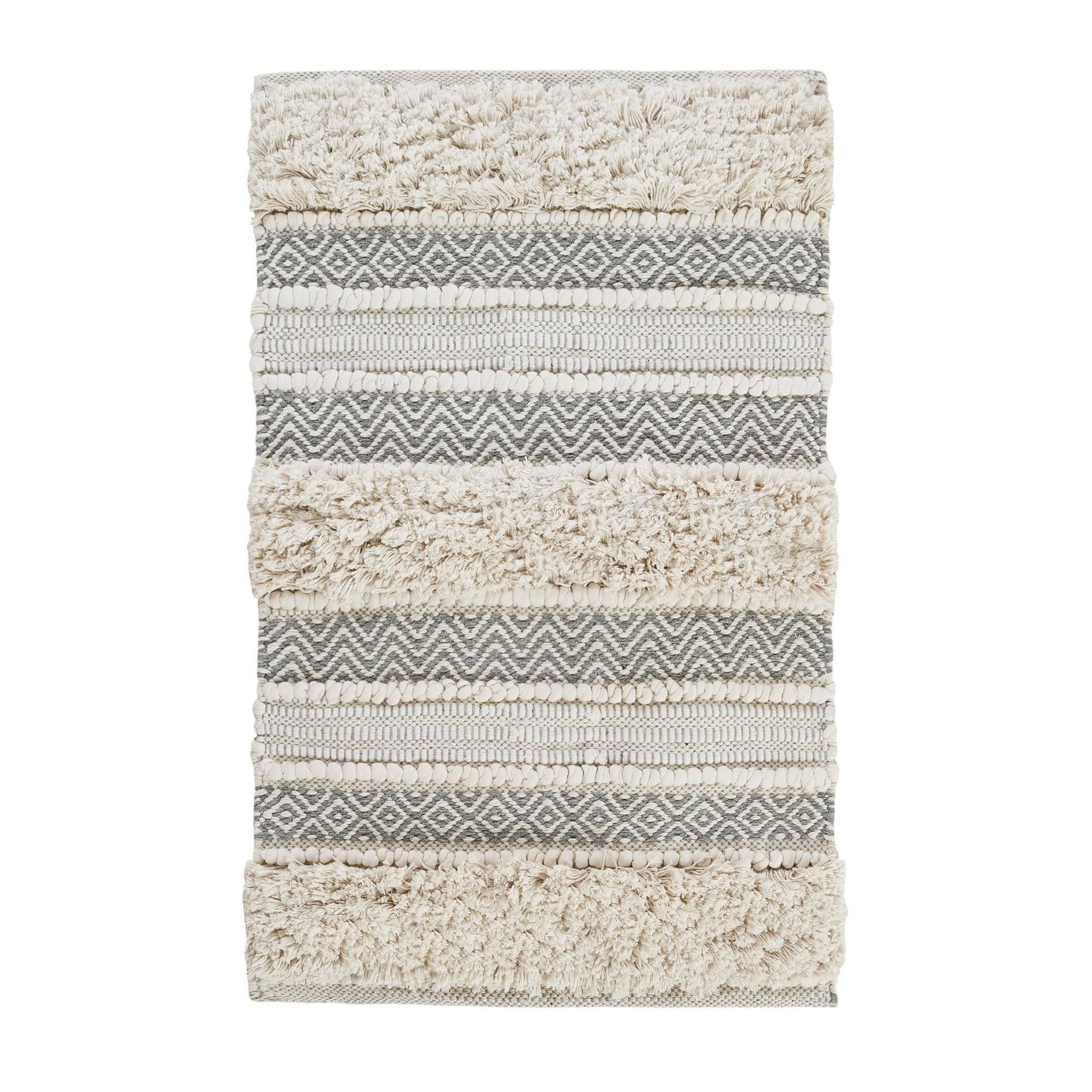 INK+IVY Asher Woven Texture Stripe Bath Rug - Grey - Product image 1