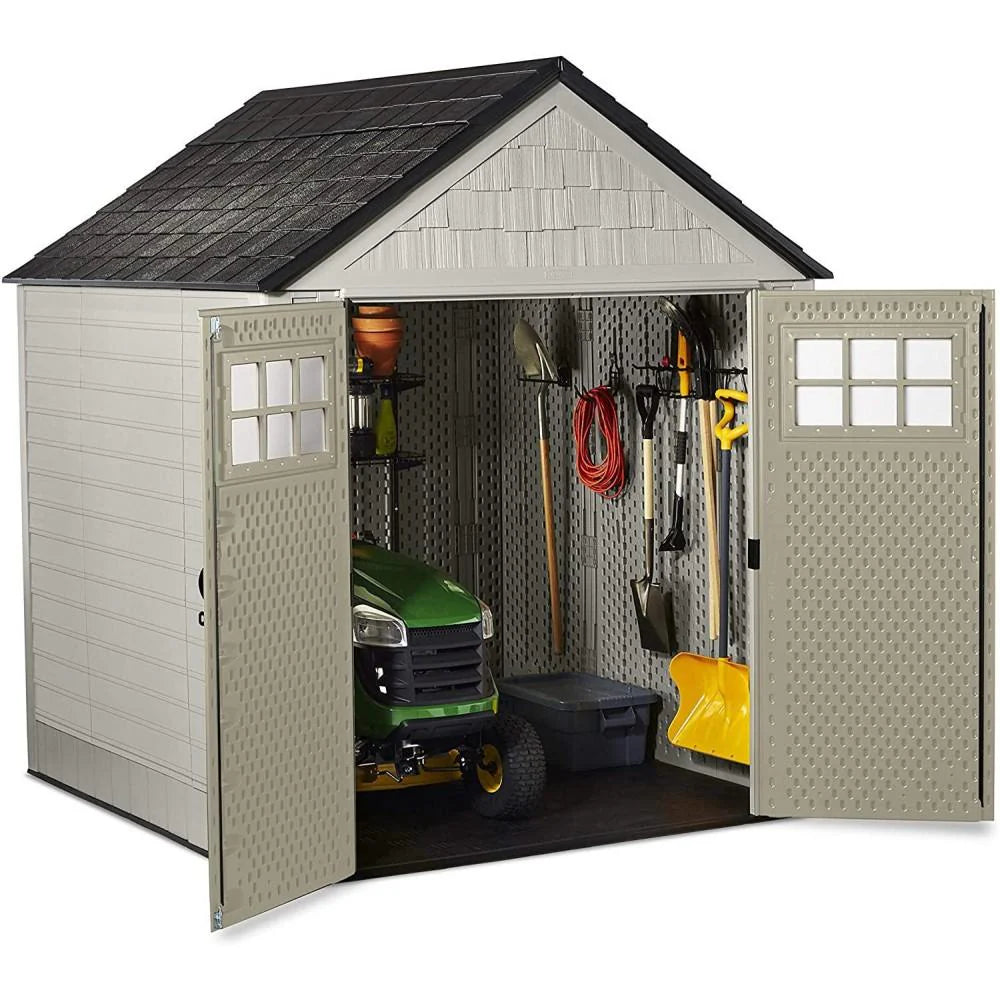 Rubbermaid 77 Ft Durable Weather Resistant Resin Outdoor Garden Storage Shed with Windows and Utility - Product image 7