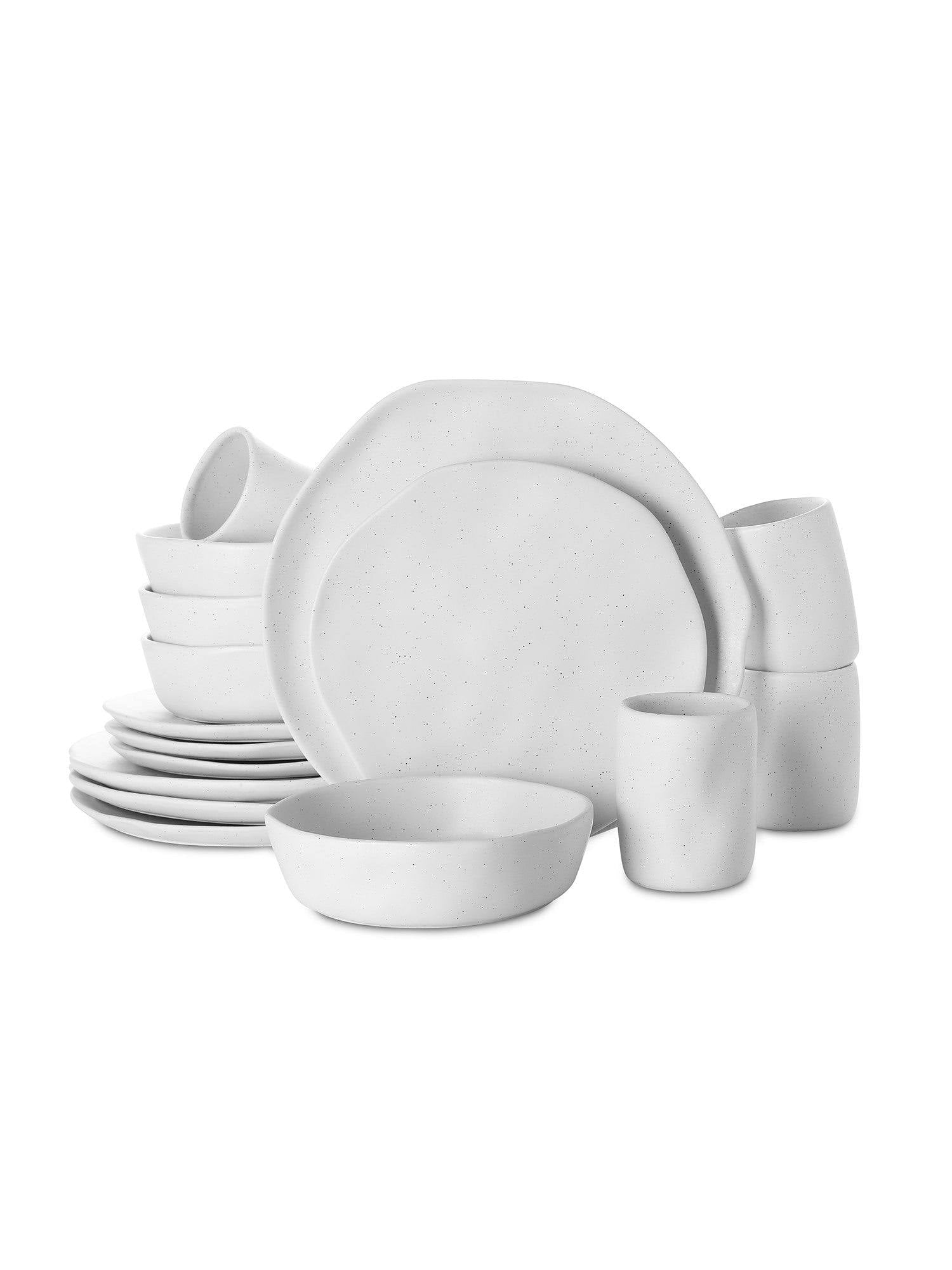 Stone by Mercer Project Hekonda Stoneware 16-Piece Dinnerware Set, White Speckled - Product image 1