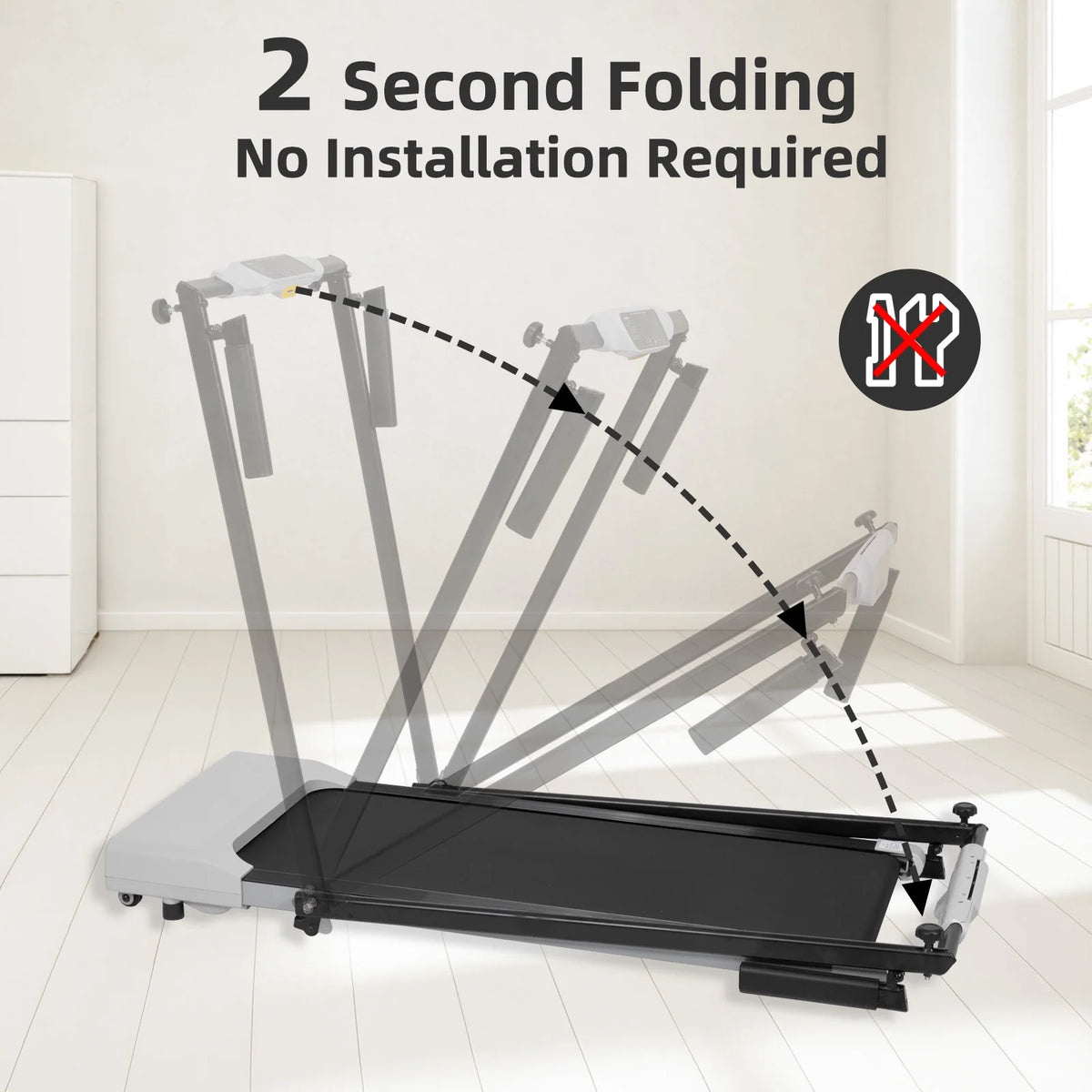 Ambifirner Portable Folding Treadmill, 3.0 HP Foldable Compact Treadmill for Home Office with 300 lb - Product image 27