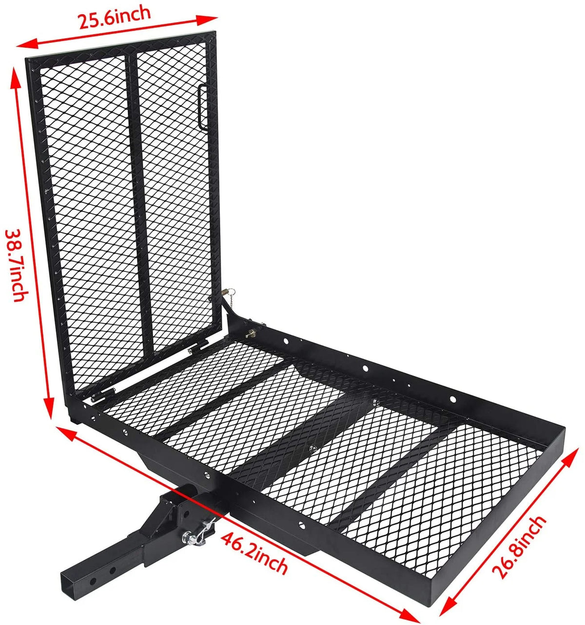 HECASA Hitch Mounted Cargo Carrier Mobility Scooter and Wheelchair Carrier Rack with Loading Ramp Luggage - Product image 10
