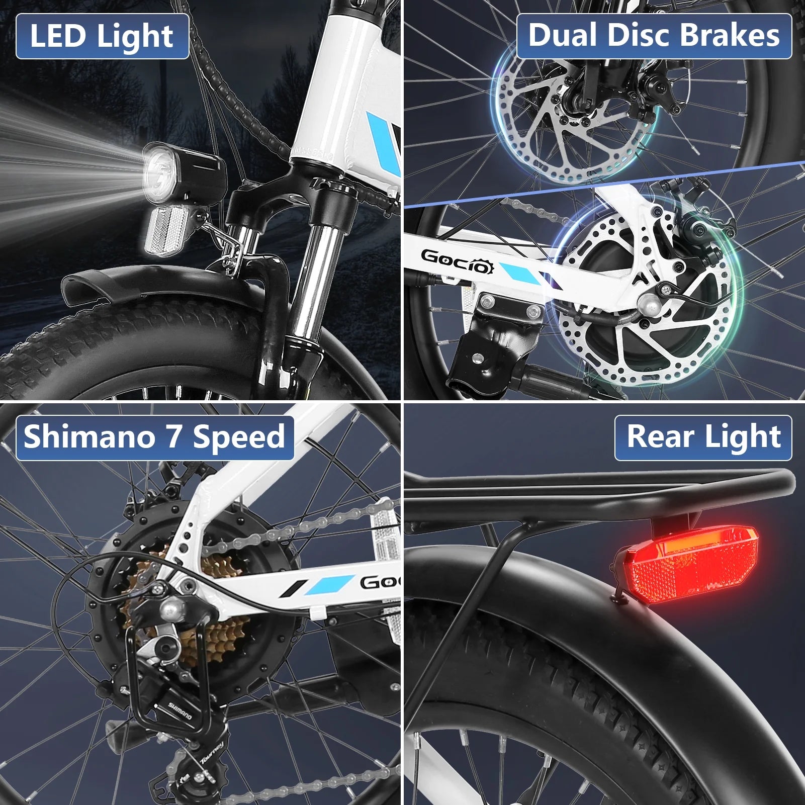 Gocio Foldable Electric Bike for Adults, Peak 750W Electric Mountain Bicycles - Product image 11
