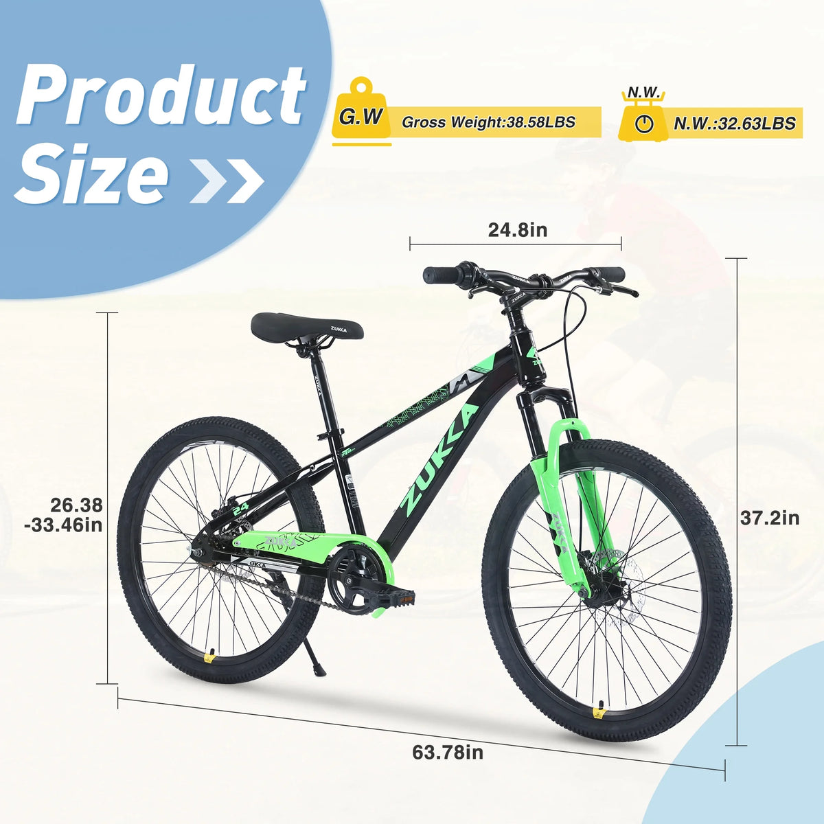 Zukka 20 in Kids Mountain Bike Steel Frame Hardtail Bicycle for Child Aged 7 - 10 Years Pink - Product image 19