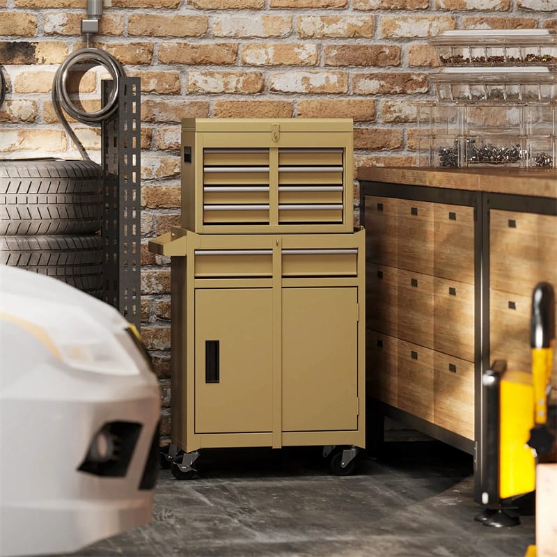 2-in-1 Rolling Tool Chest, 5-Drawer Tool Storage Cabinet with Wheels, Adjustable Shelf - Product image 76