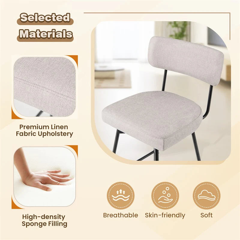 Swivel Bar Stools Set of 2, 29" Upholstered Bar Height Chairs with Back - Product image 5