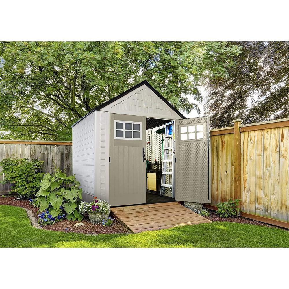 Rubbermaid 77 Ft Durable Weather Resistant Resin Outdoor Garden Storage Shed with Windows and Utility - Product image 10