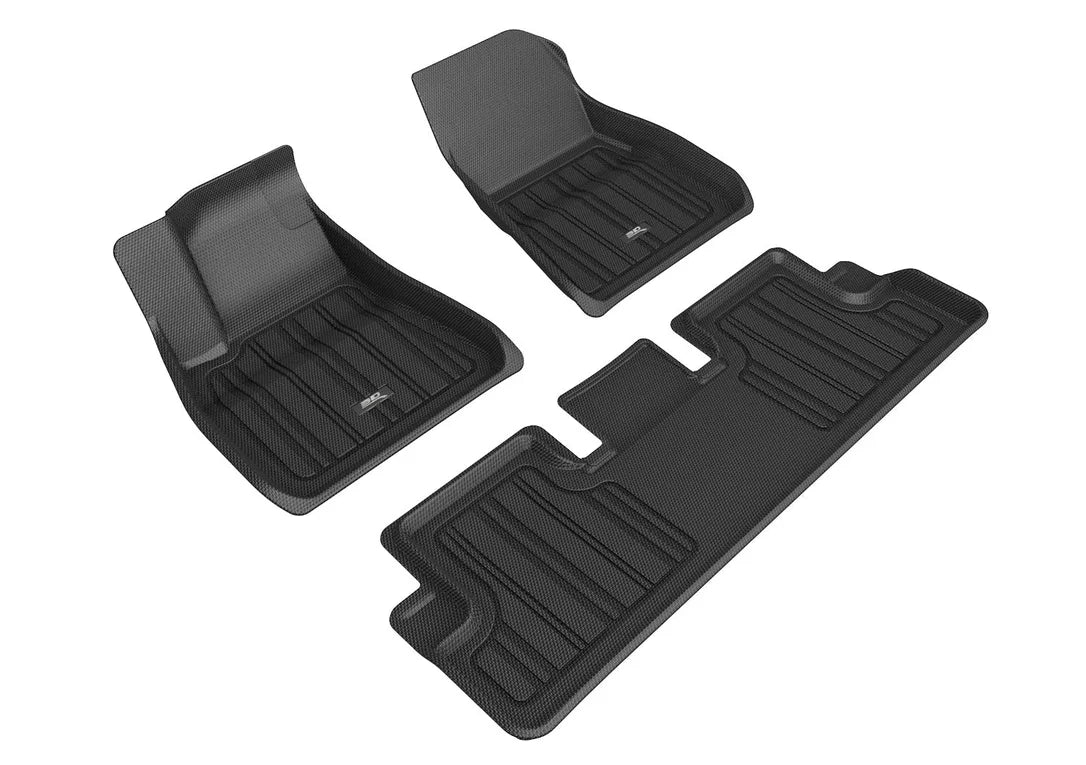 3D MAXpider E1TL02601809 - 2020-2022 Tesla Model 3 Elitect 1st & 2nd Row Floormats - Black