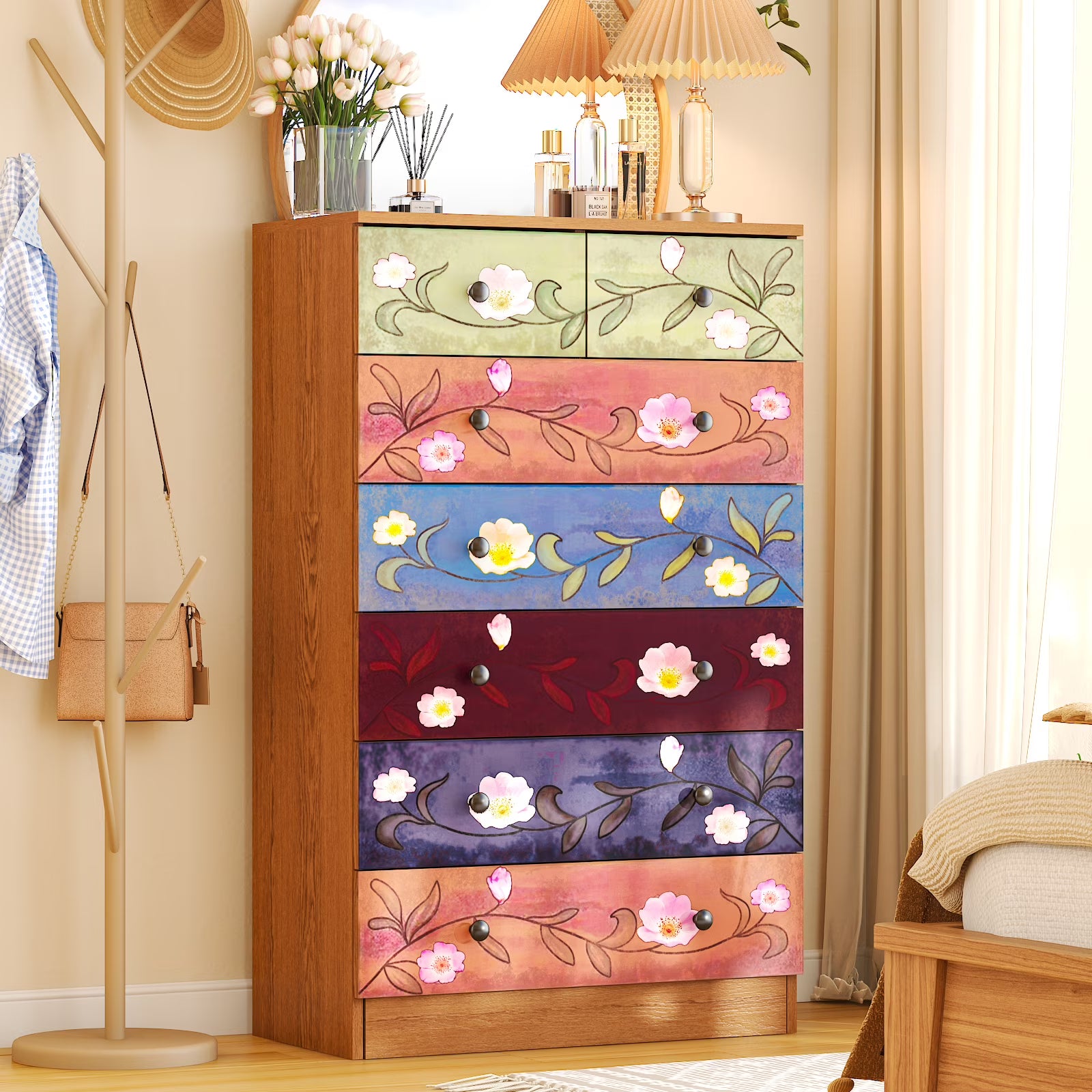 Ktaxon Wood 6 - Drawer Dresser Organizer for Bedroom Storage Tower for Entryway Hallway Closet - Product image 3