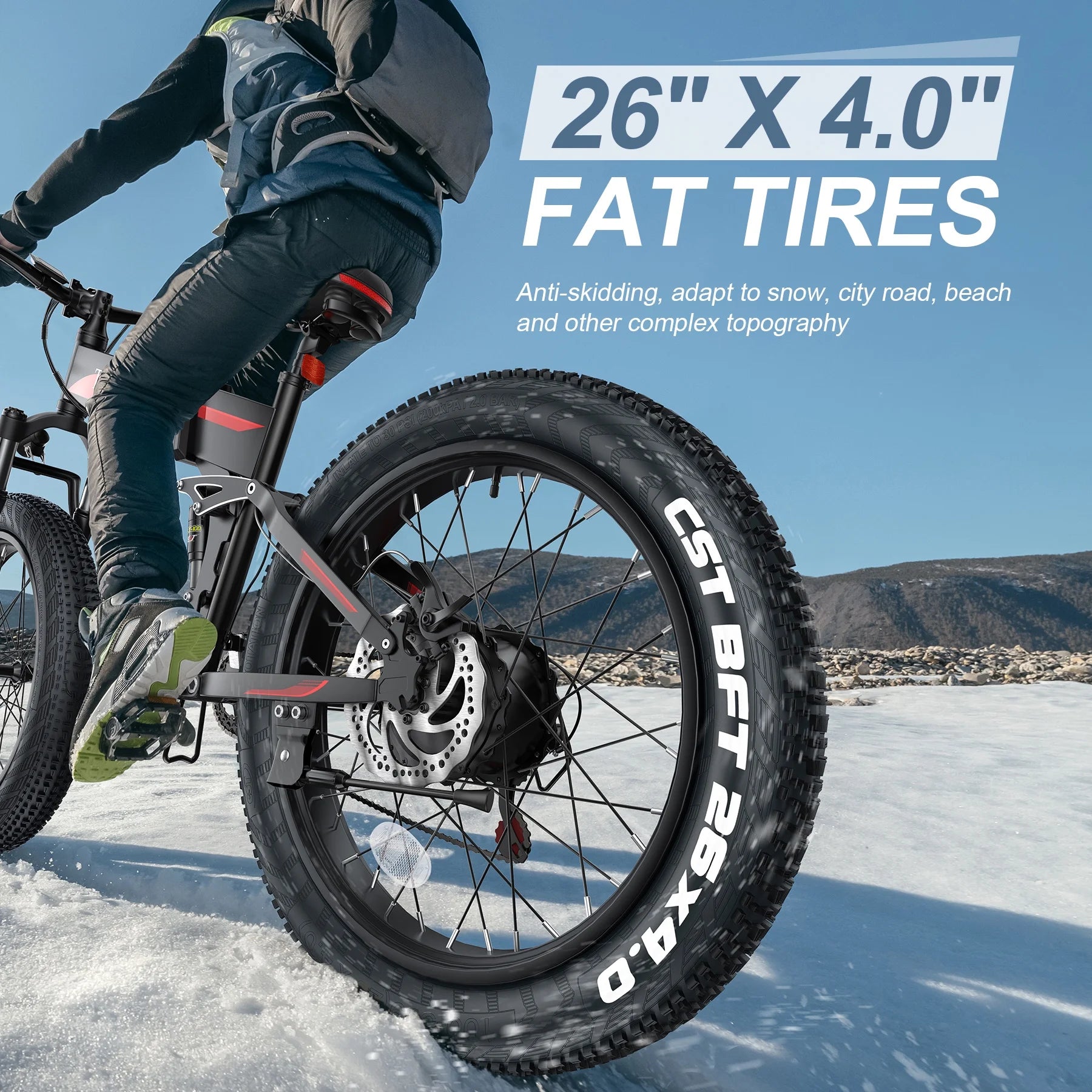 Totguard 26"x4" Electric Bike, Fat Tire 500W Ebike, Foldable Electric Bicycles E Bikes for Adults Electric - Product image 47