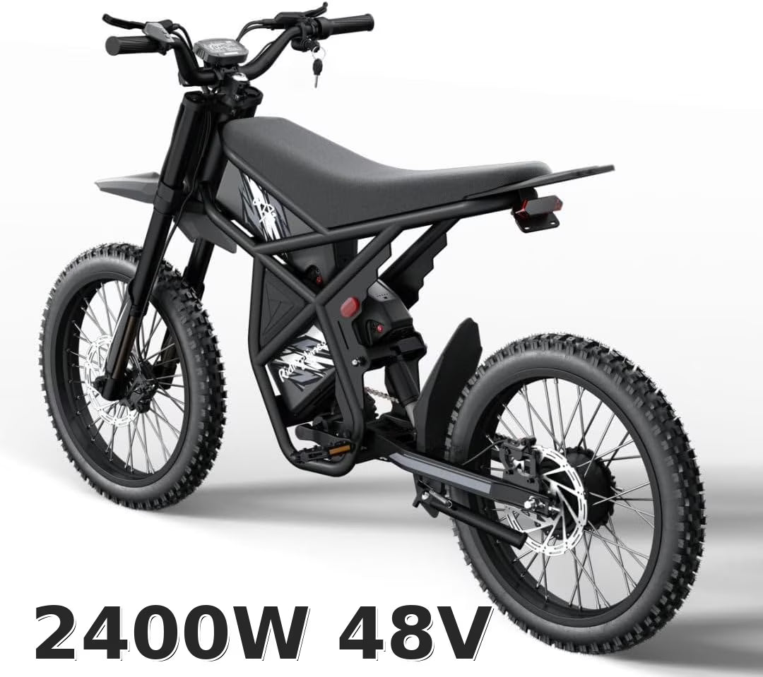 Ridingtimes GT73 Electric Motorbike 2400W 48V 18.2ah*2 Electric BIKE with 25" Tires Digital Screen Carbon - Product image 1