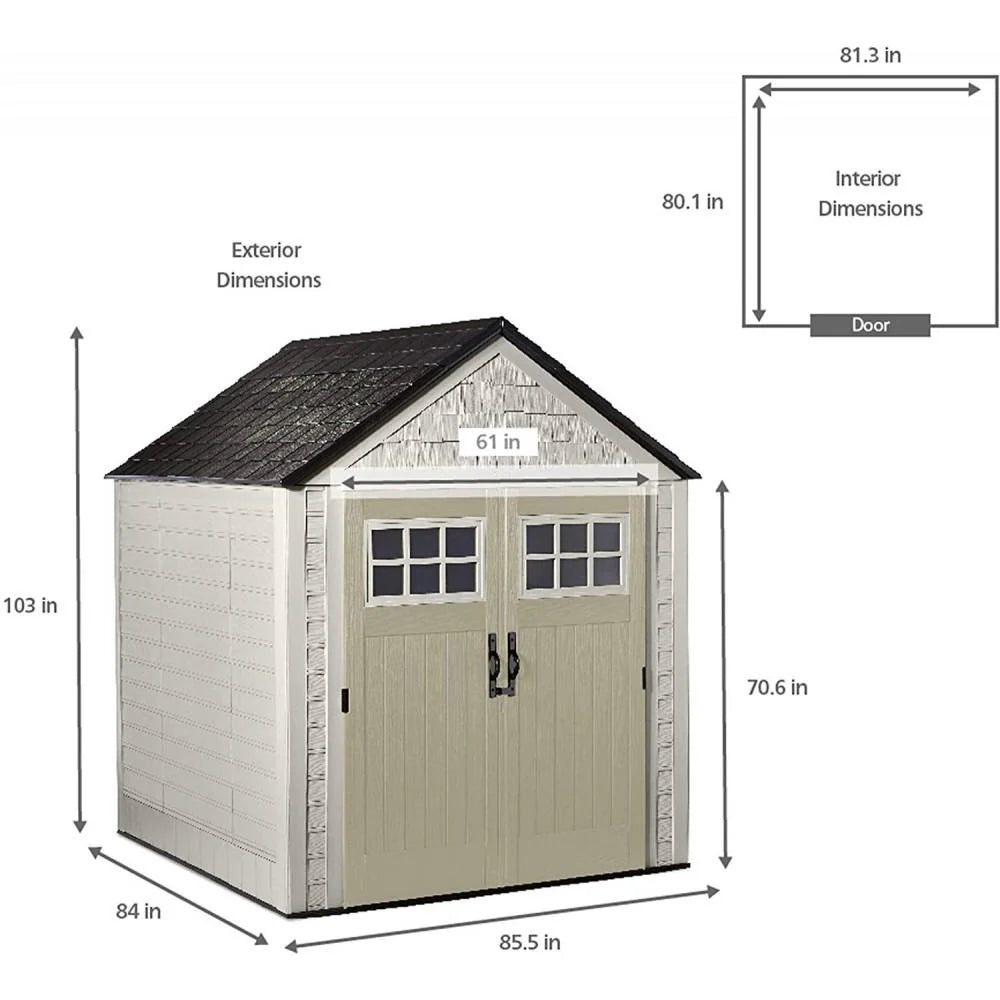 Rubbermaid 77 Ft Durable Weather Resistant Resin Outdoor Garden Storage Shed with Windows and Utility - Product image 3