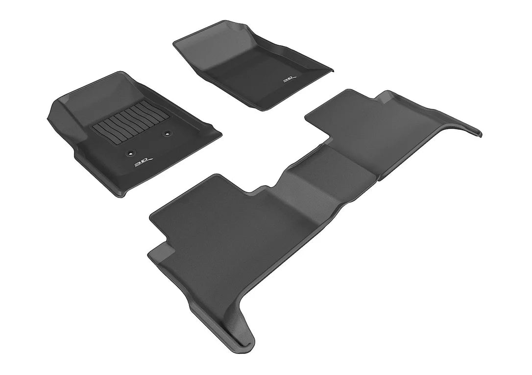 3D MAXpider L1GM01801509 - 2015-2020 GMC Canyon Crew Cab Kagu 1st & 2nd Row Floormats - Black